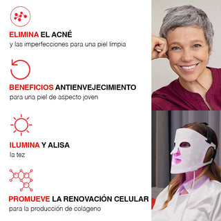 VILIFTI Máscara LED 4-en-1 Facial-Terapia de Luz Roja - Anti Acné - Omnilux - CurentBody -